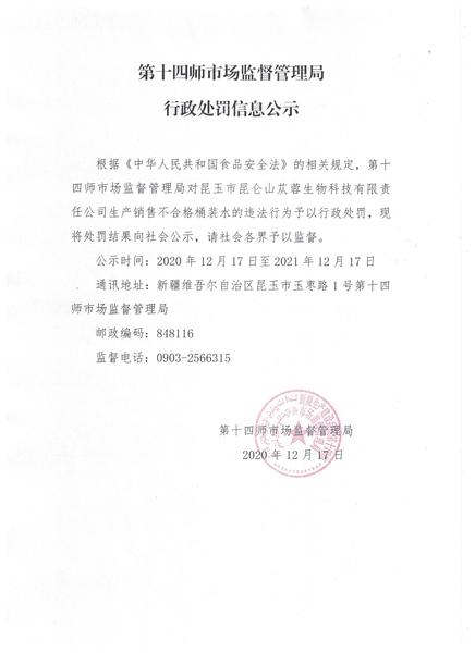 行政处罚信息公示1