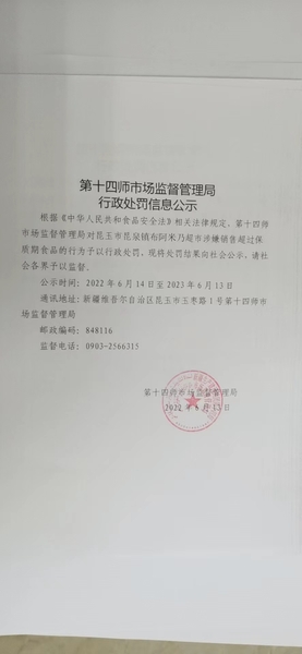 行政处罚信息公示1