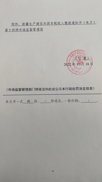 行政处罚公示信息10