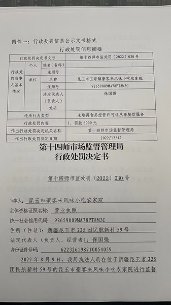 处罚信息公示1