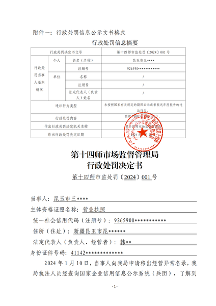 昆玉市三妹干果店行政处罚决定书（政务网公示）_01