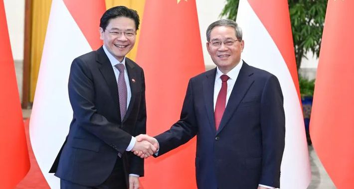 李强同新加坡总理黄循财会谈